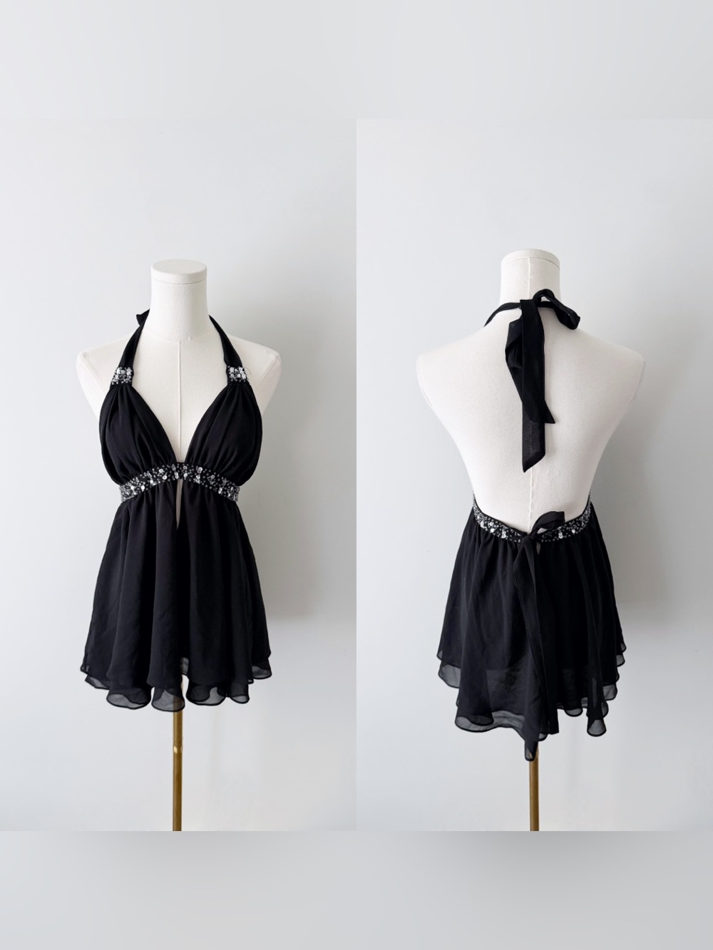2013 Victoria’s Secret black chiffon halter top